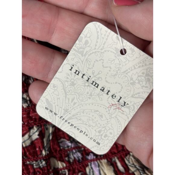 Intimately Free People Last Night Mini Dress Red Yellow Floral Size Large - Picture 5 of 15